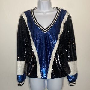 Sequined v-neck sweater